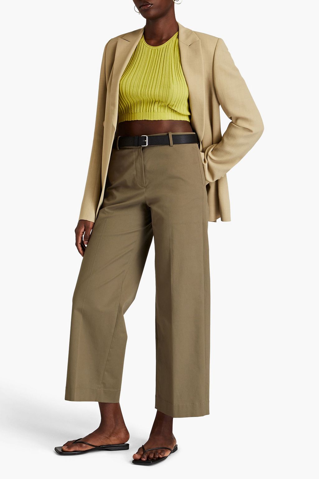 THEORY Cotton-twill wide-leg pants