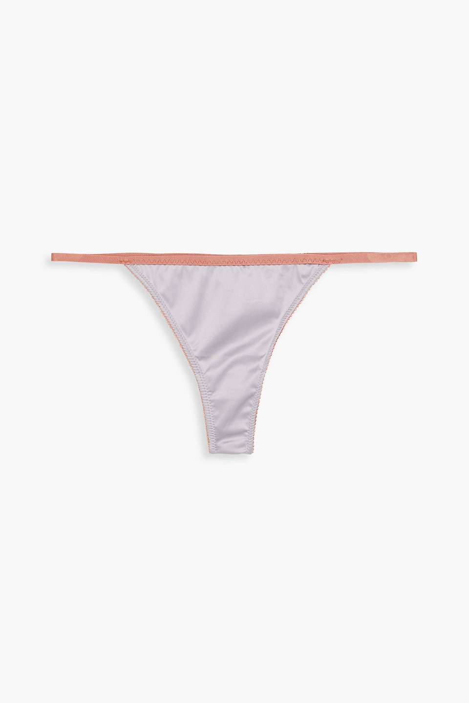 Roomservice satin and corded lace low-rise thong