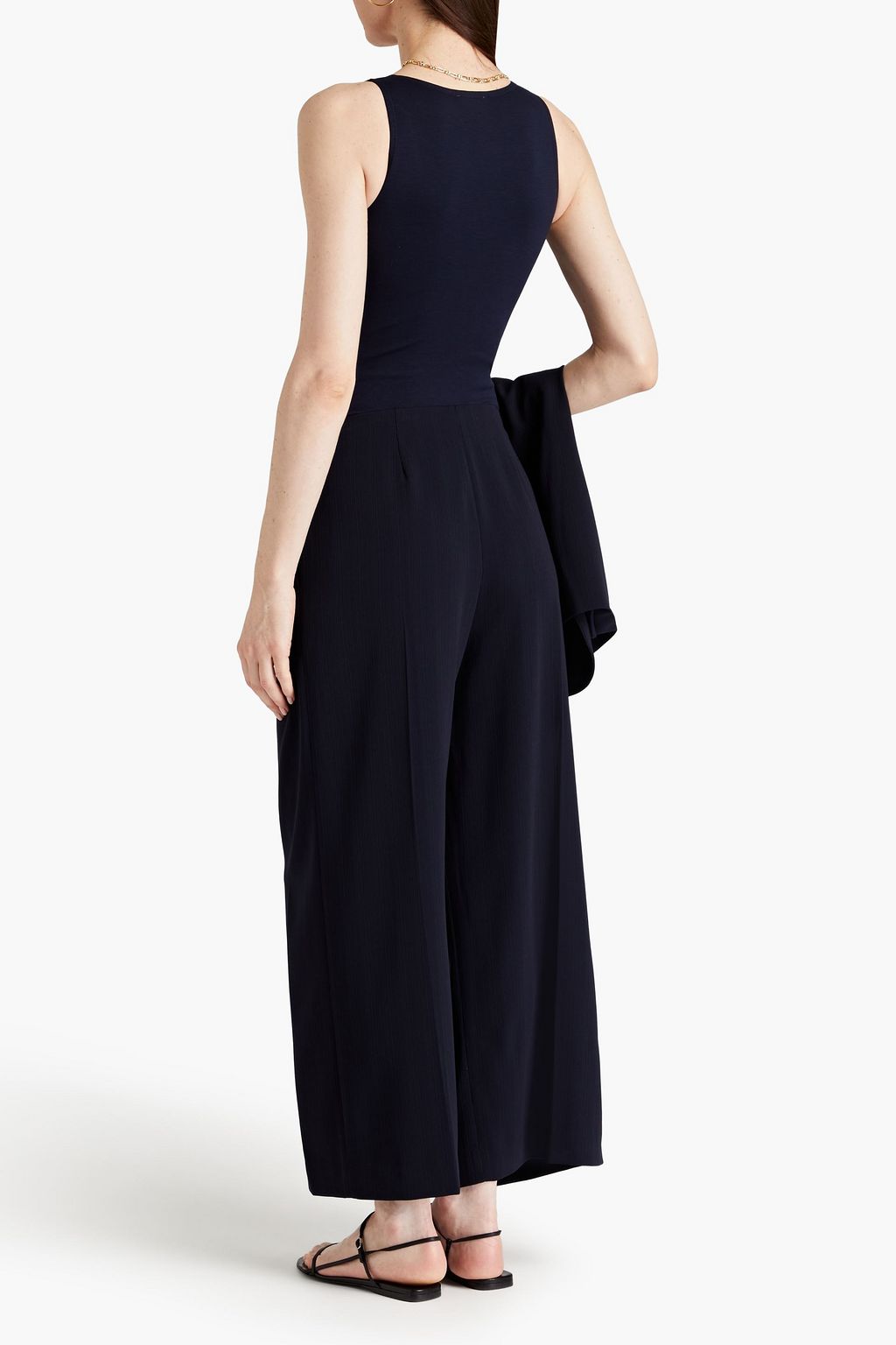 THEORY Cropped crinkled satin culottes