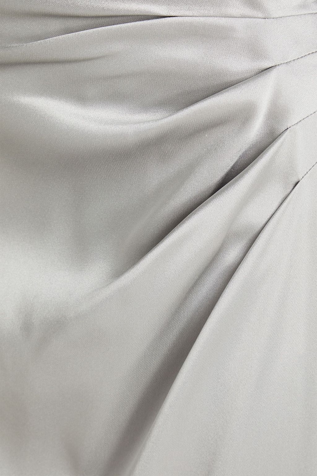 HERVÉ LÉGER Pleated silk-satin maxi skirt