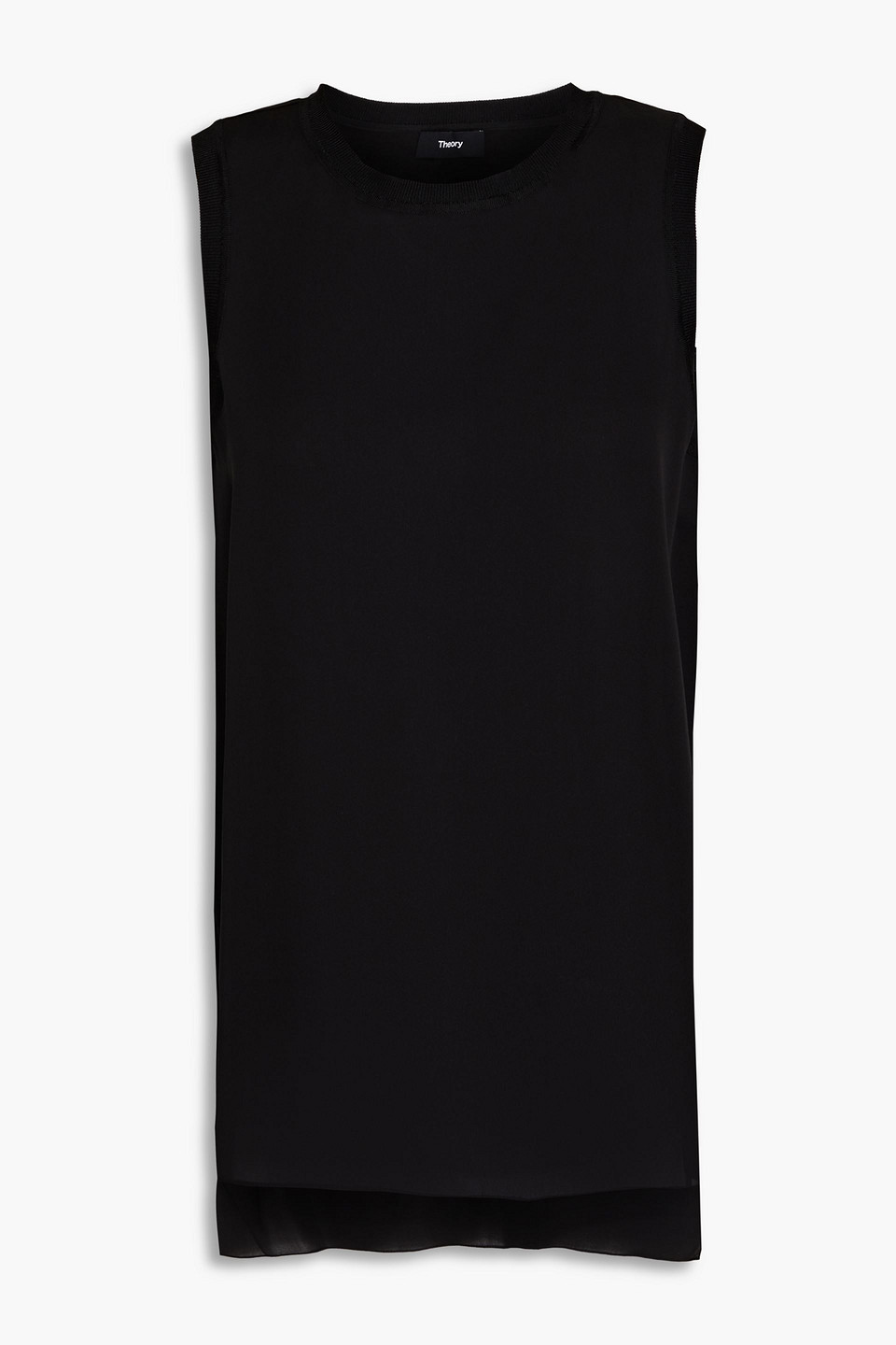 Shop Theory Lewie Silk Crepe De Chine Top In Black