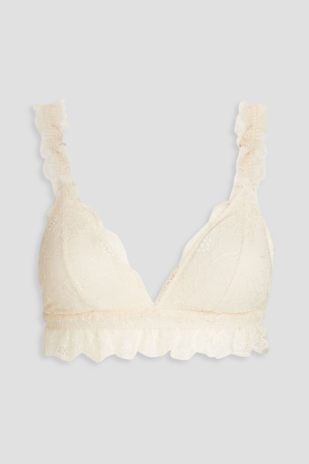 Luxury Lace Triangle Bra in White