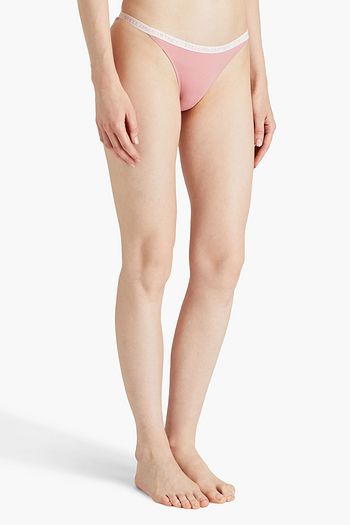 COMMANDO Printed stretch-jersey low-rise thong