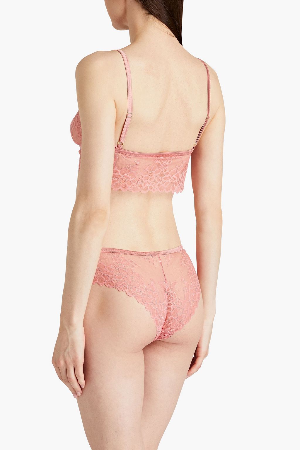 STELLA MCCARTNEY Scalloped metallic lace mid-rise briefs