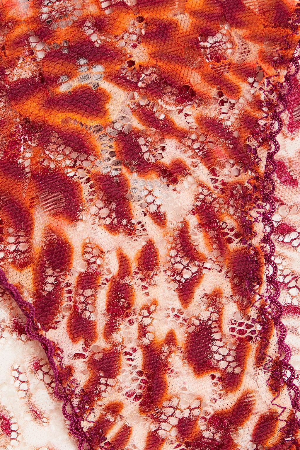 STELLA MCCARTNEY سروال داخلي بخصر متوسط الارتفاع من الدانتيل المطاط بتصميم مطرز مزين بطبعات