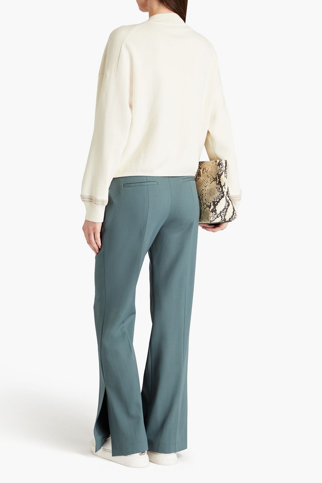 THEORY Cotton-blend zip-up sweatshirt