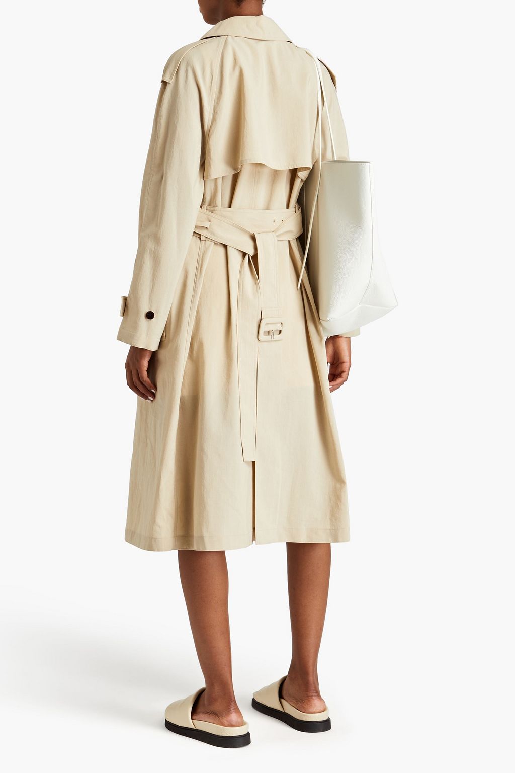 THEORY Belted crepe trench coat