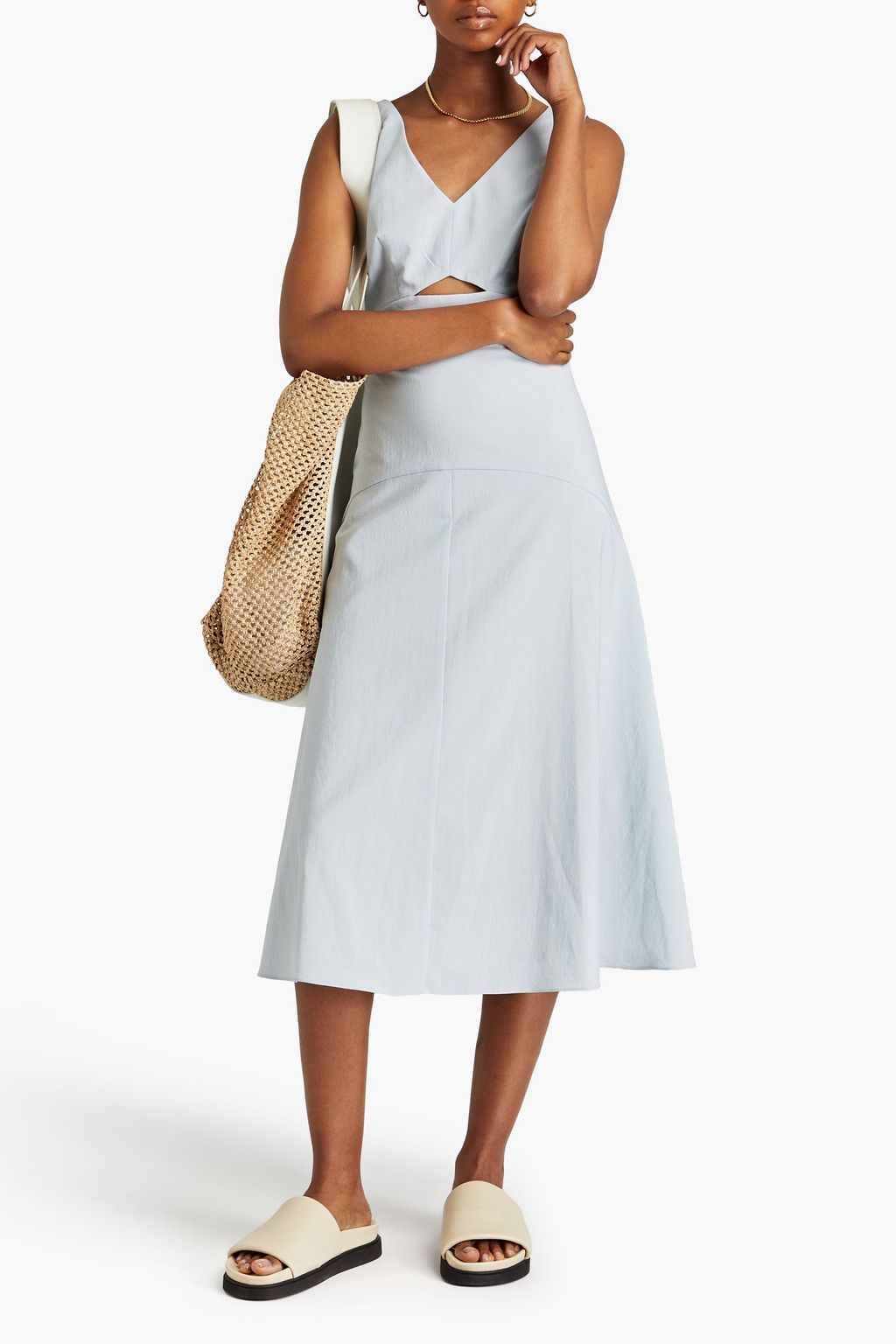 THEORY Cutout crepe midi dress | THE OUTNET