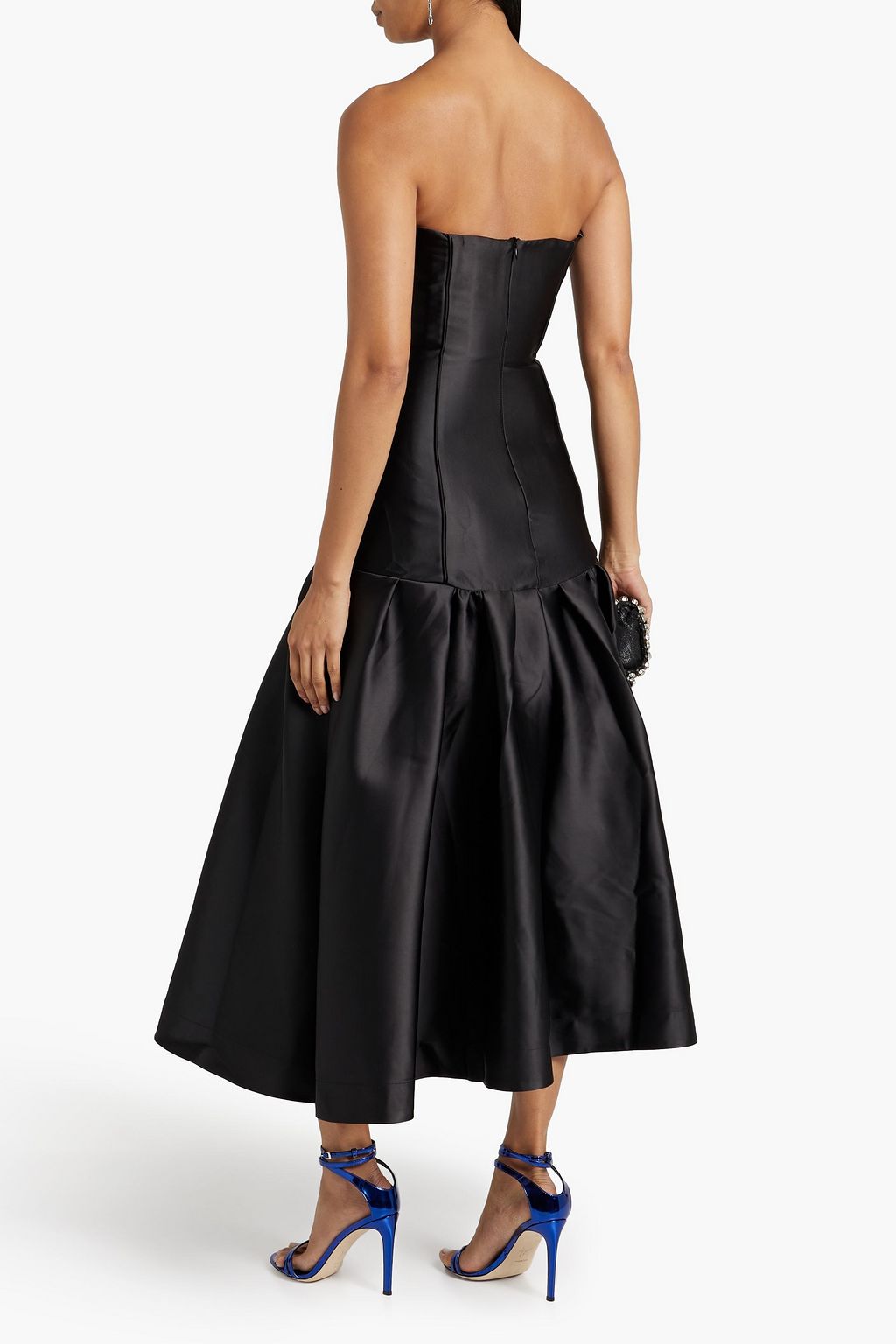 NICHOLAS Strapless fluted satin gown