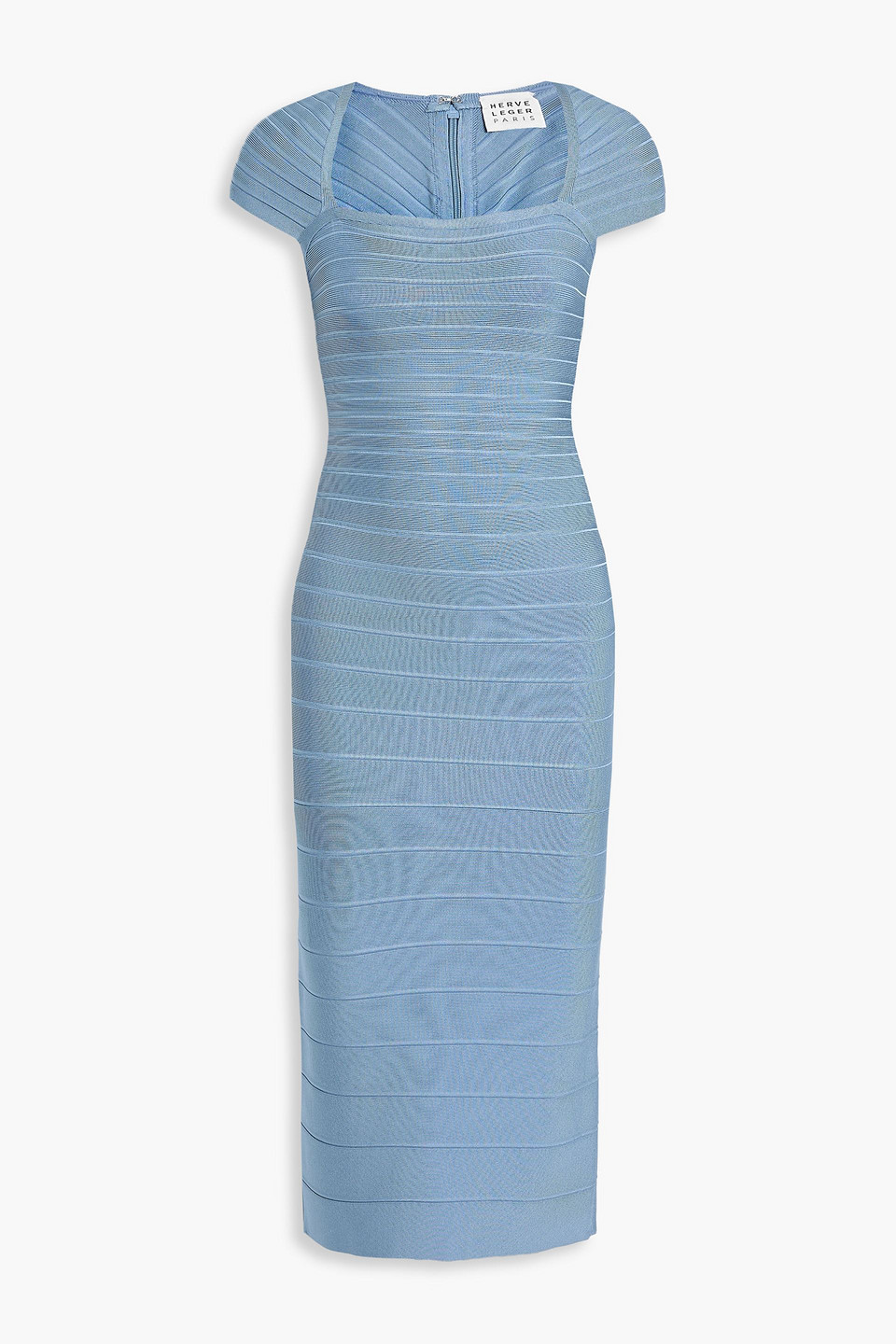 Herve Leger Bandage Midi Dress In Light Blue