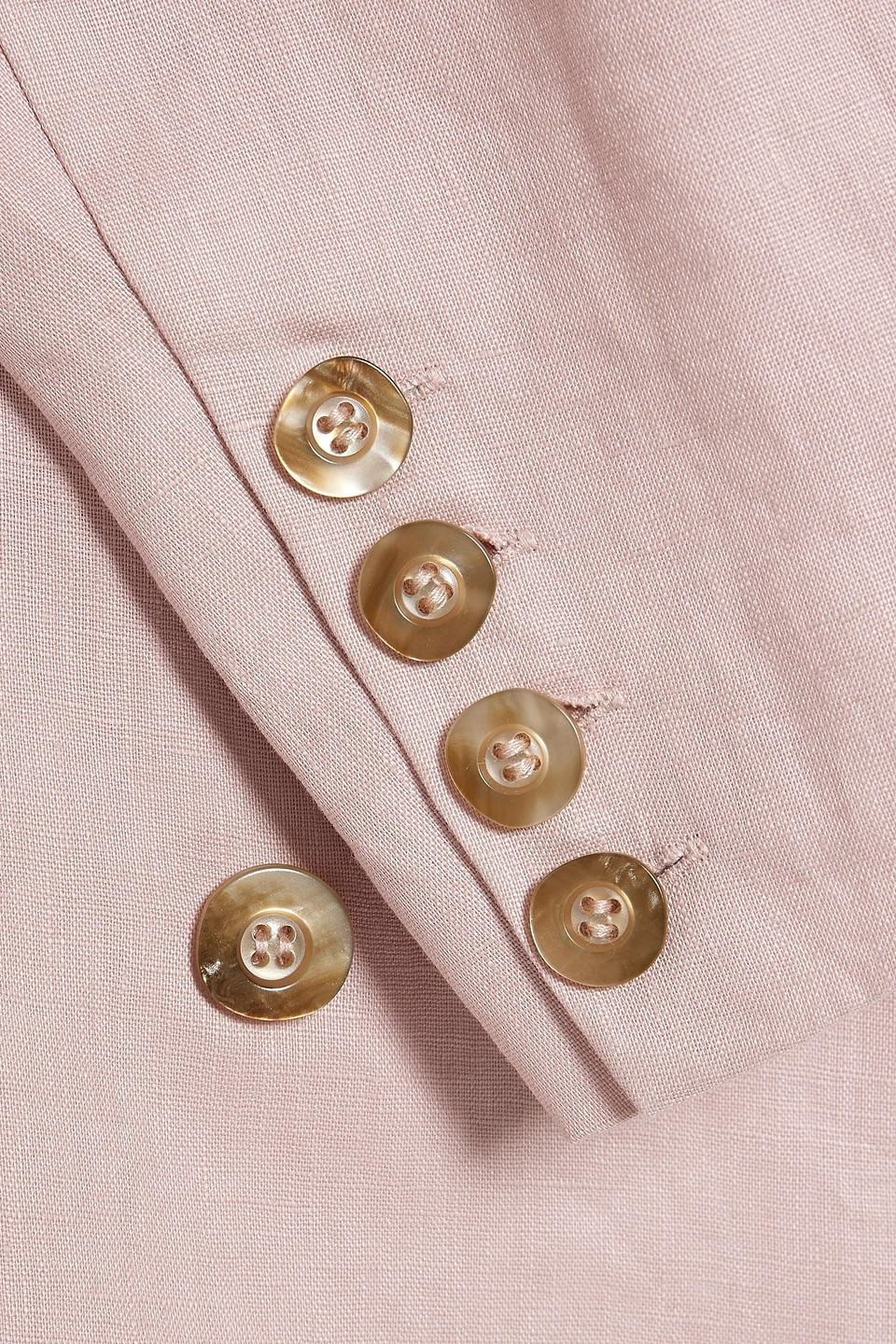 Nicholas Ayla Double-breasted Linen Blazer In Pastel Pink