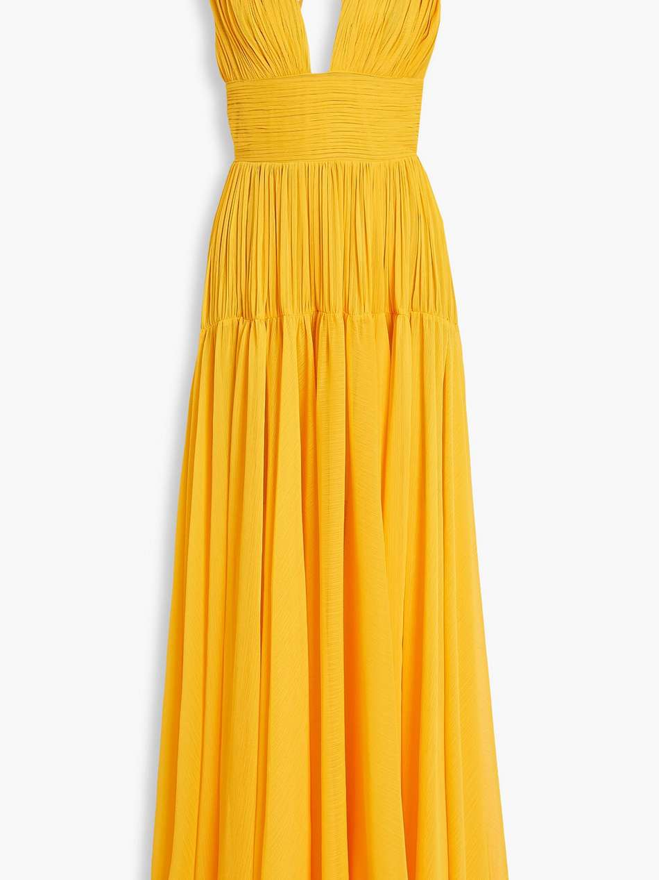 mimi pintucked georgette gown