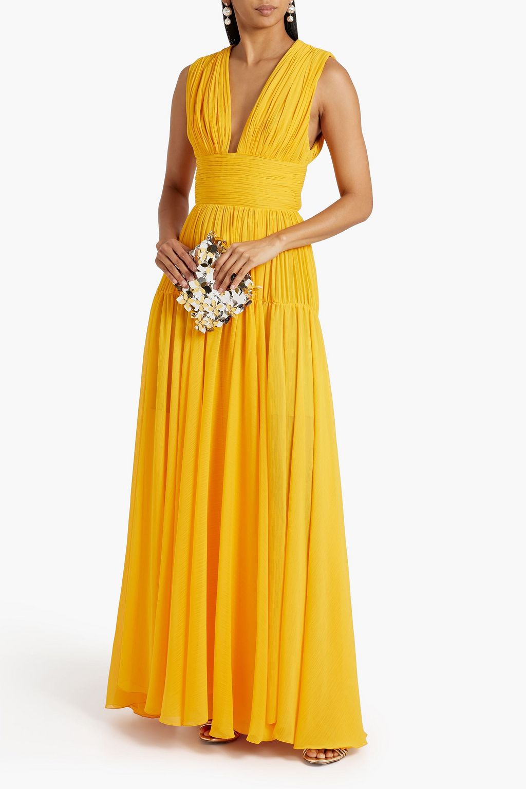 MARIA LUCIA HOHAN Mimi pintucked georgette gown