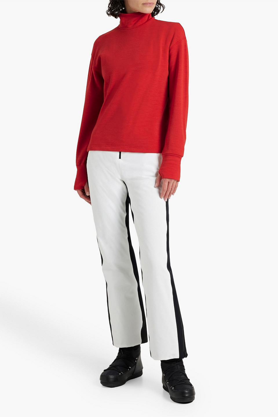 Aztech Mountain Kristi's Fleece Turtleneck Top In Tomato Red