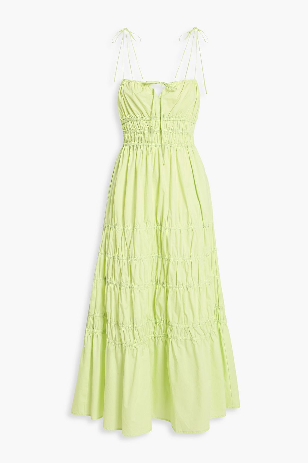 NICHOLAS Halia tiered shirred cotton-poplin maxi dress | THE OUTNET