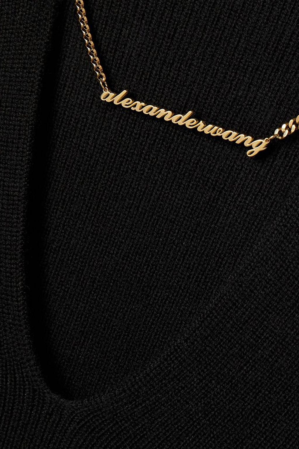 ALEXANDER WANG Chain-embellished cropped wool-blend sweater