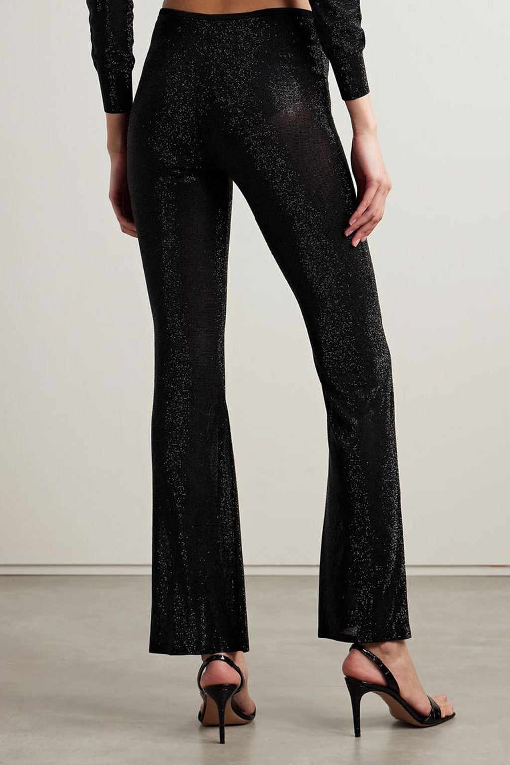 ALEXANDER WANG Crystal-embellished jersey flared pants