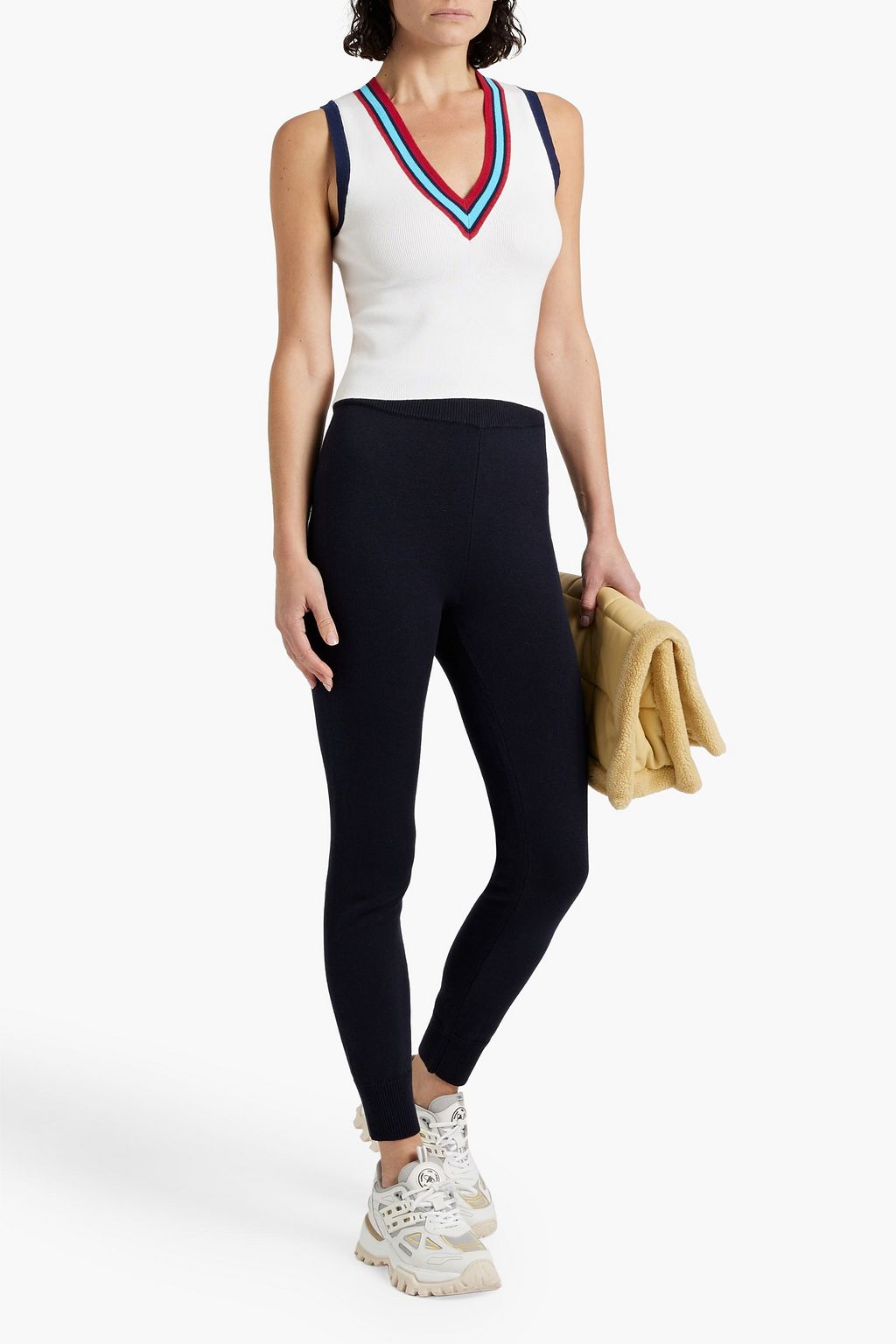 THE UPSIDE Courtside Juliet ribbed cotton-blend vest