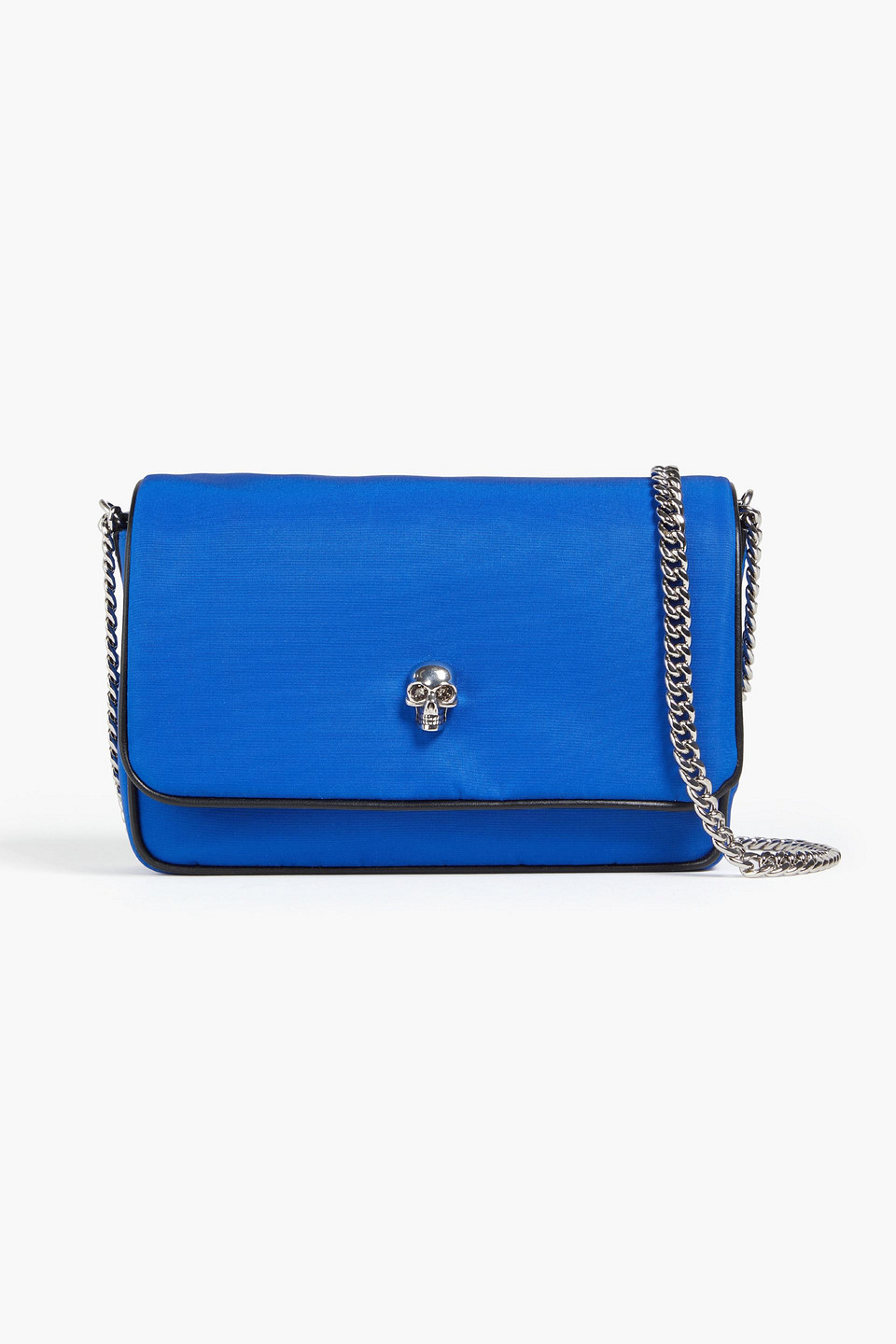 Alexander Mcqueen Skull Faille Cross-body Bag In Cobalt Blue
