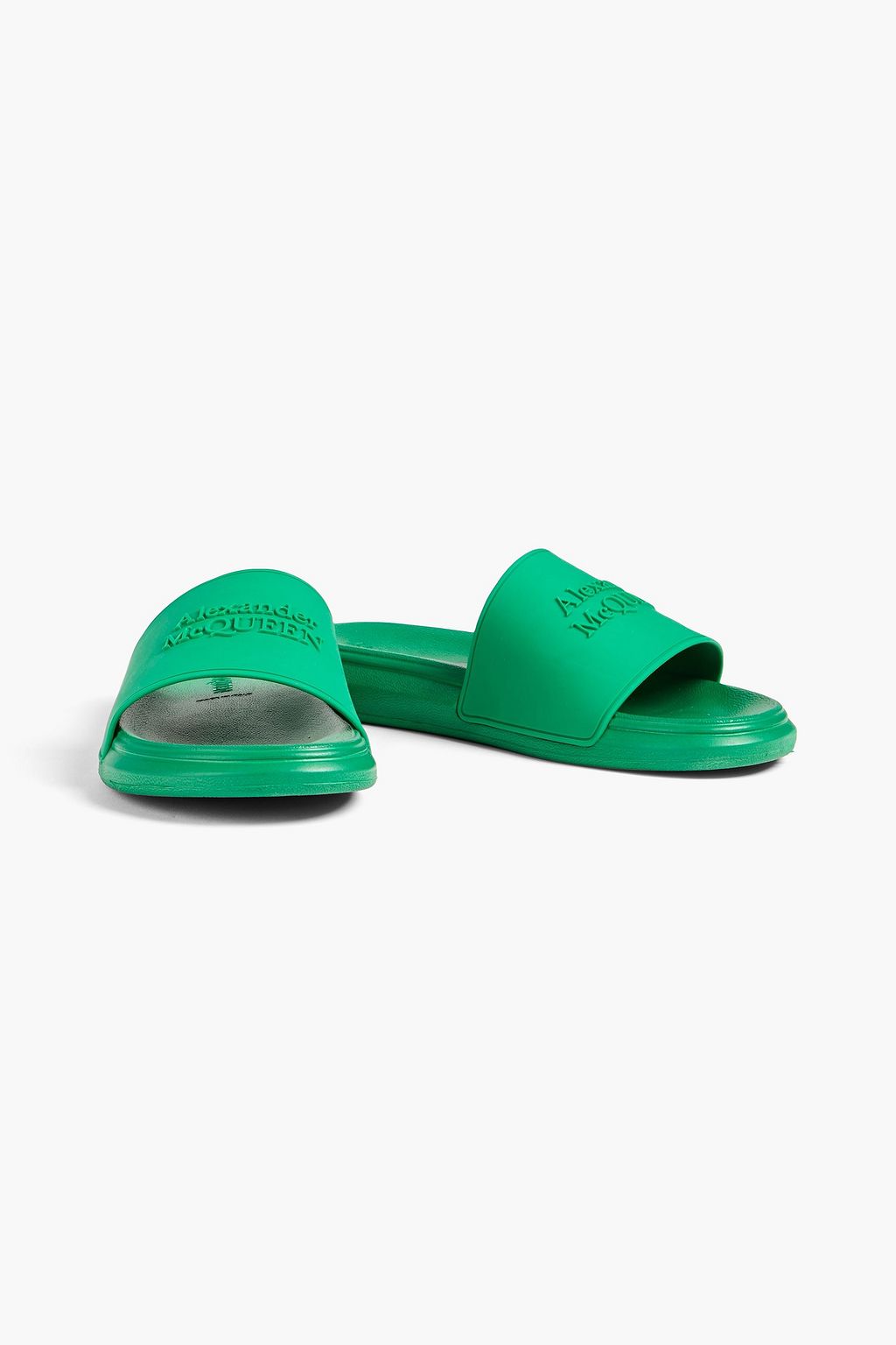 ALEXANDER MCQUEEN Embossed rubber slides | THE OUTNET