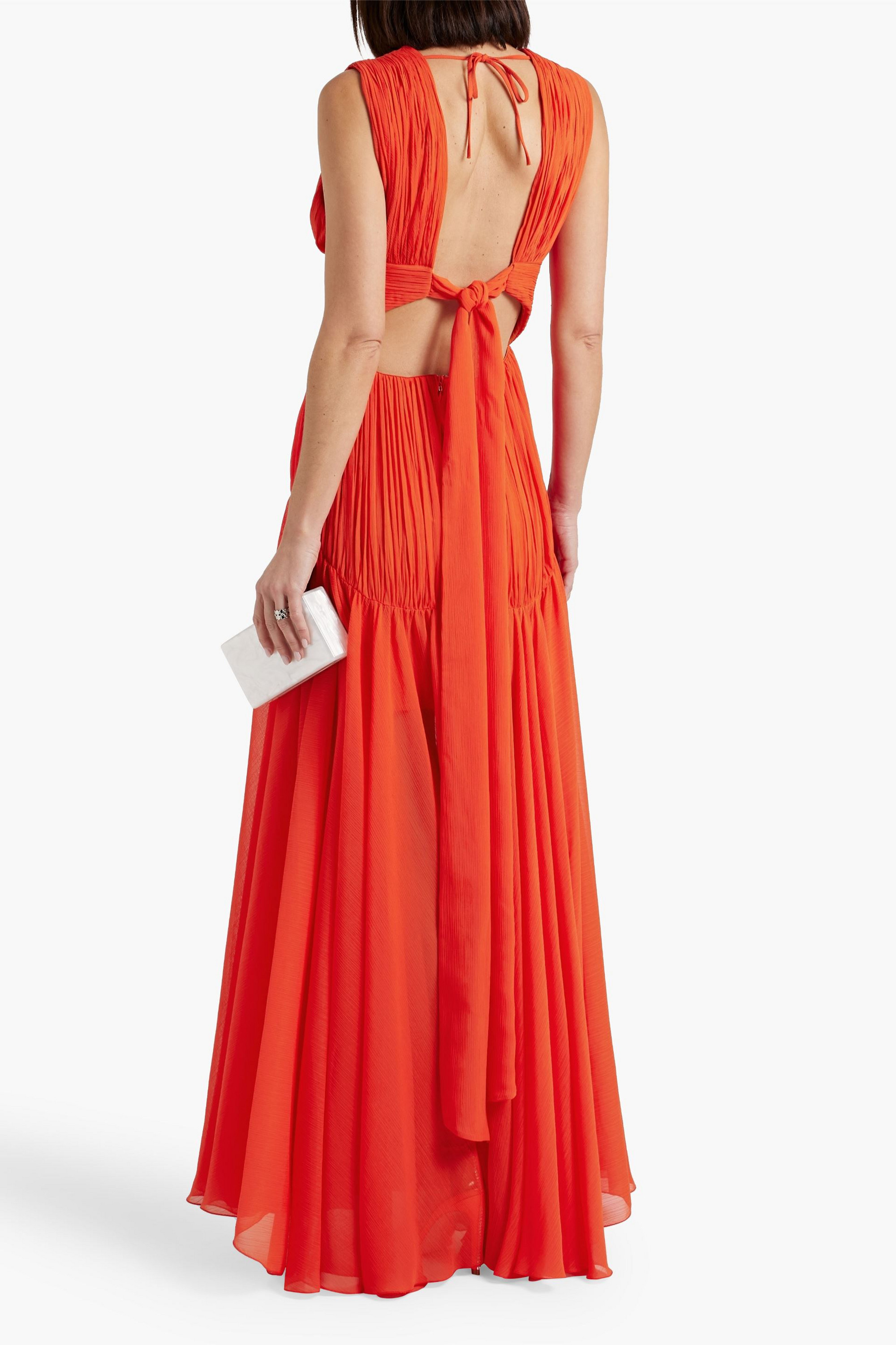 Maria Lucia Hohan Mimi pintucked georgette gown