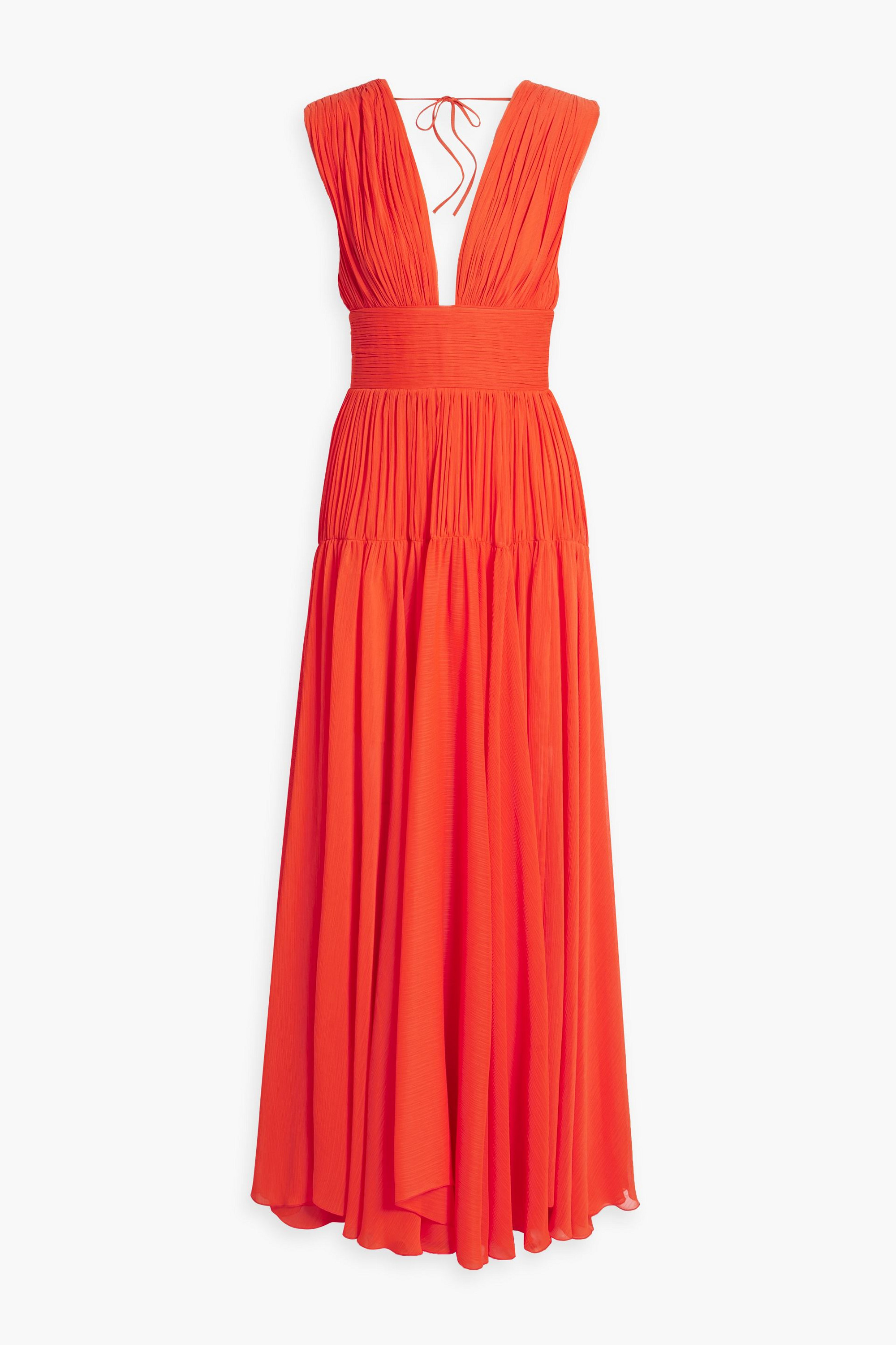 Maria Lucia Hohan Mimi pintucked georgette gown