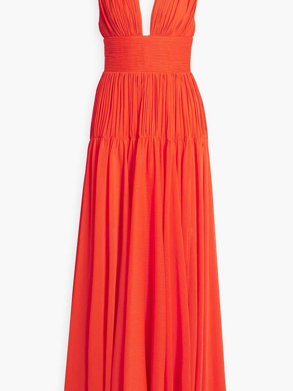 mimi pintucked georgette gown