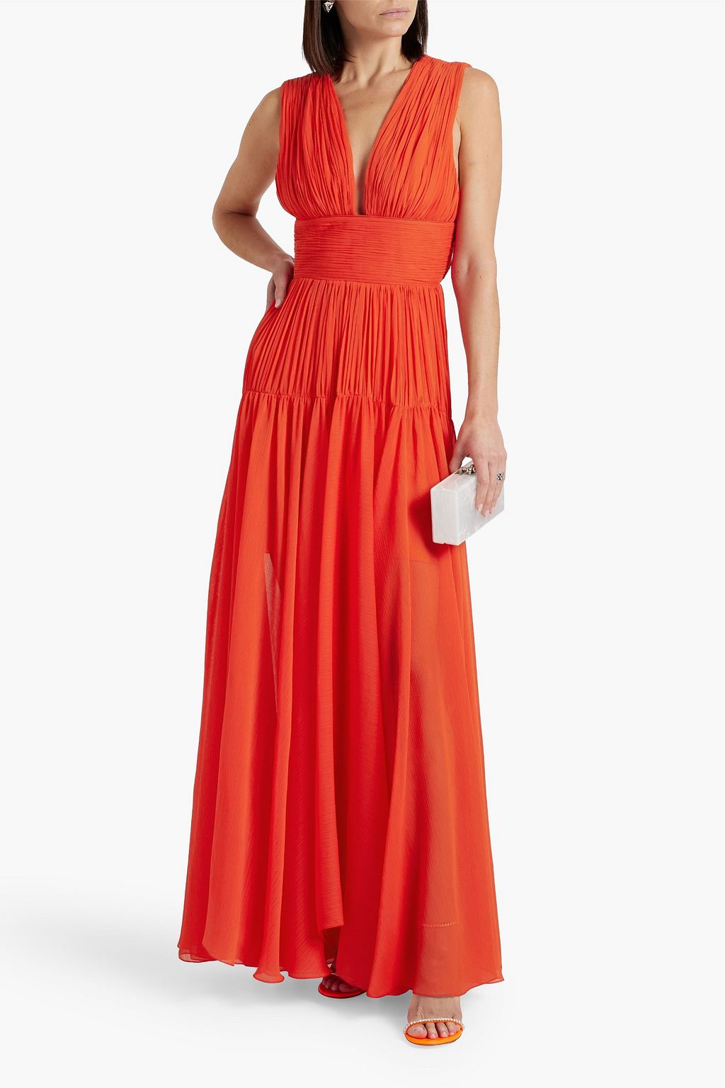 MARIA LUCIA HOHAN Mimi pintucked georgette gown