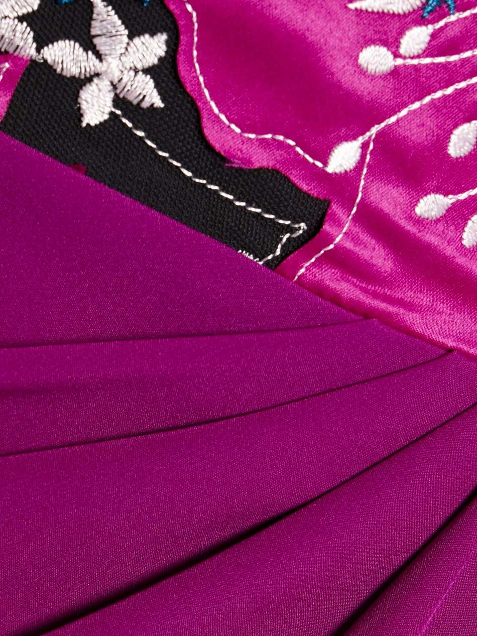 cutout embroidered tulle and crepe gown