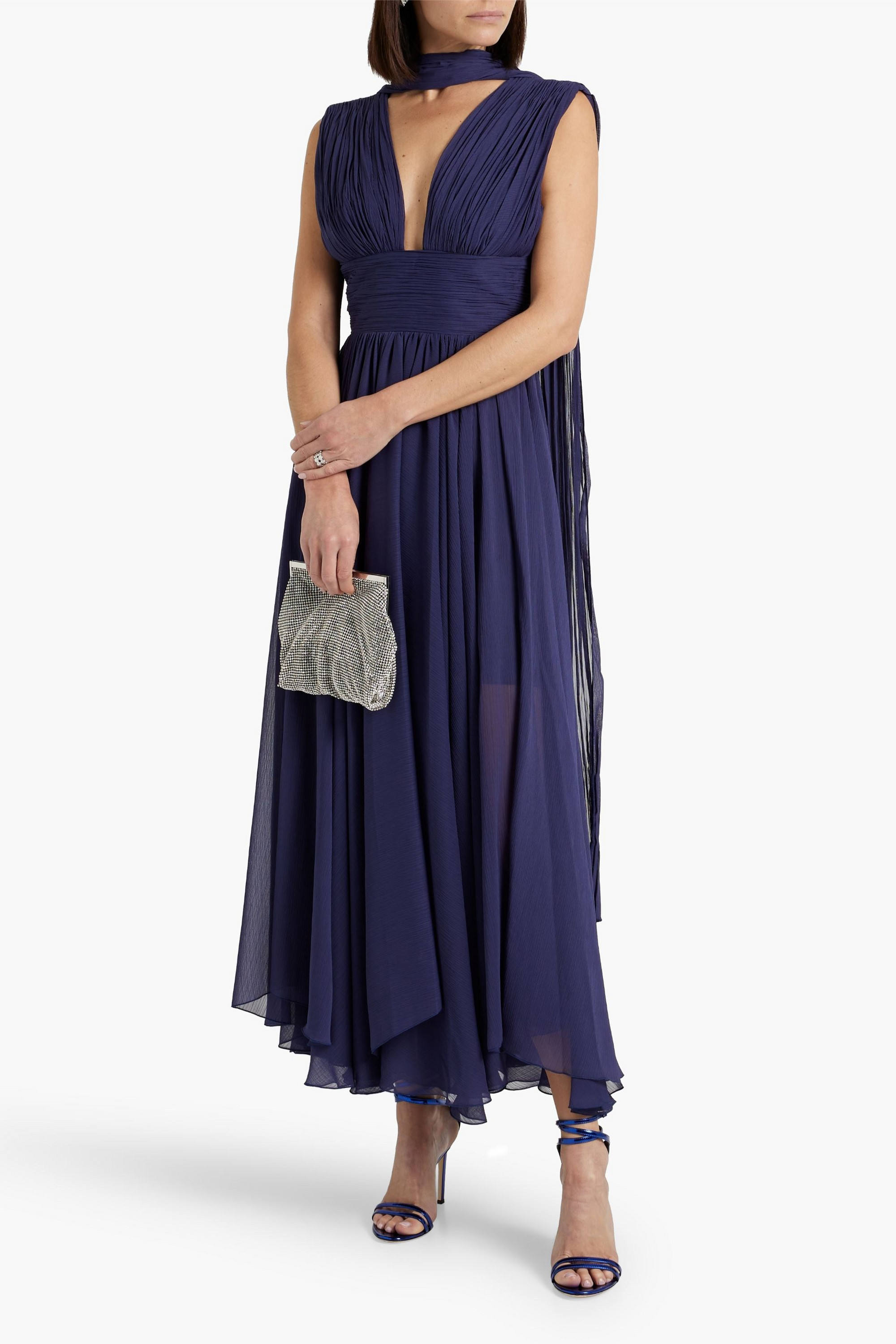 Maria Lucia Hohan Ira pintucked georgette gown