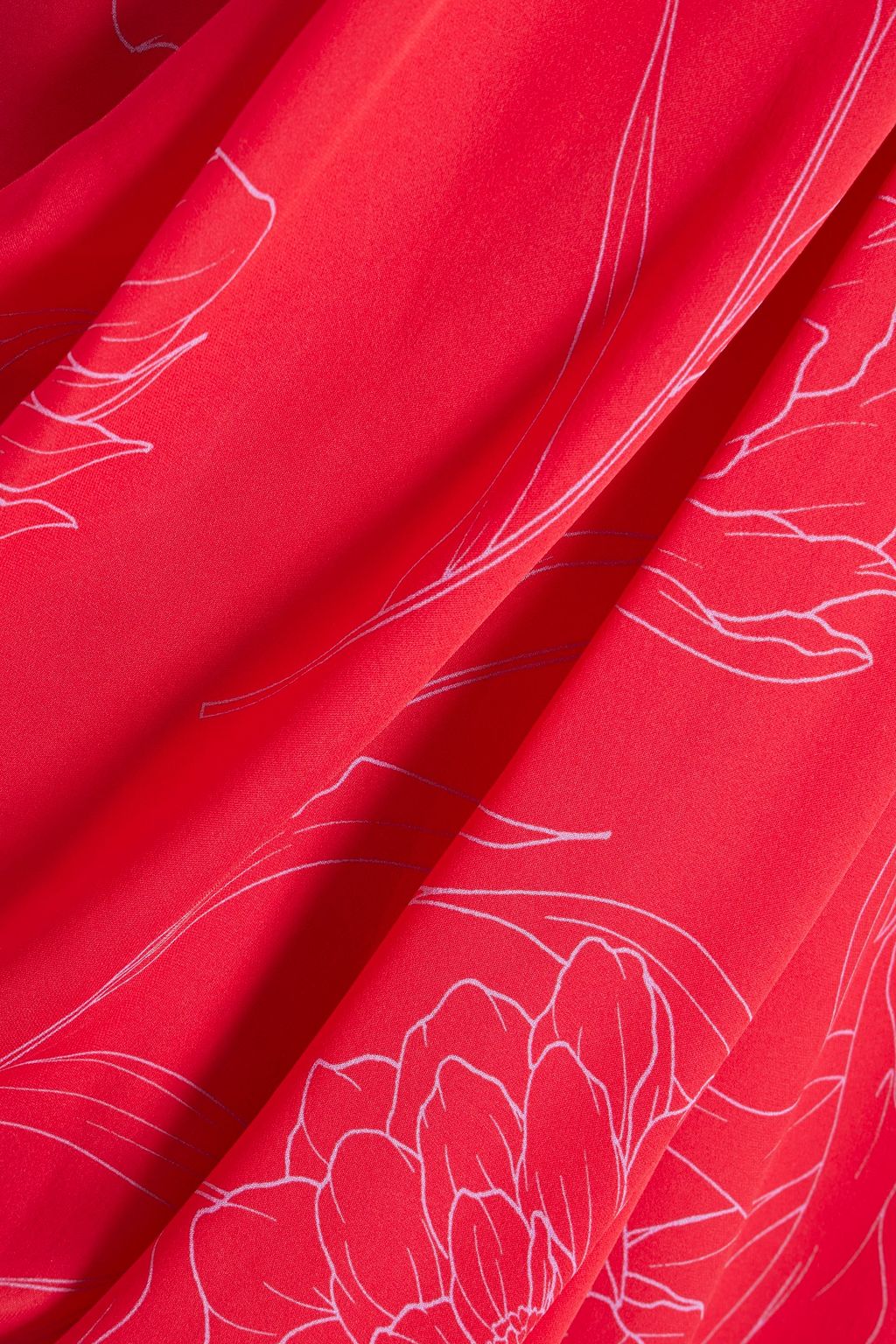 CAROLINA HERRERA Draped floral-print silk crepe de chine midi dress