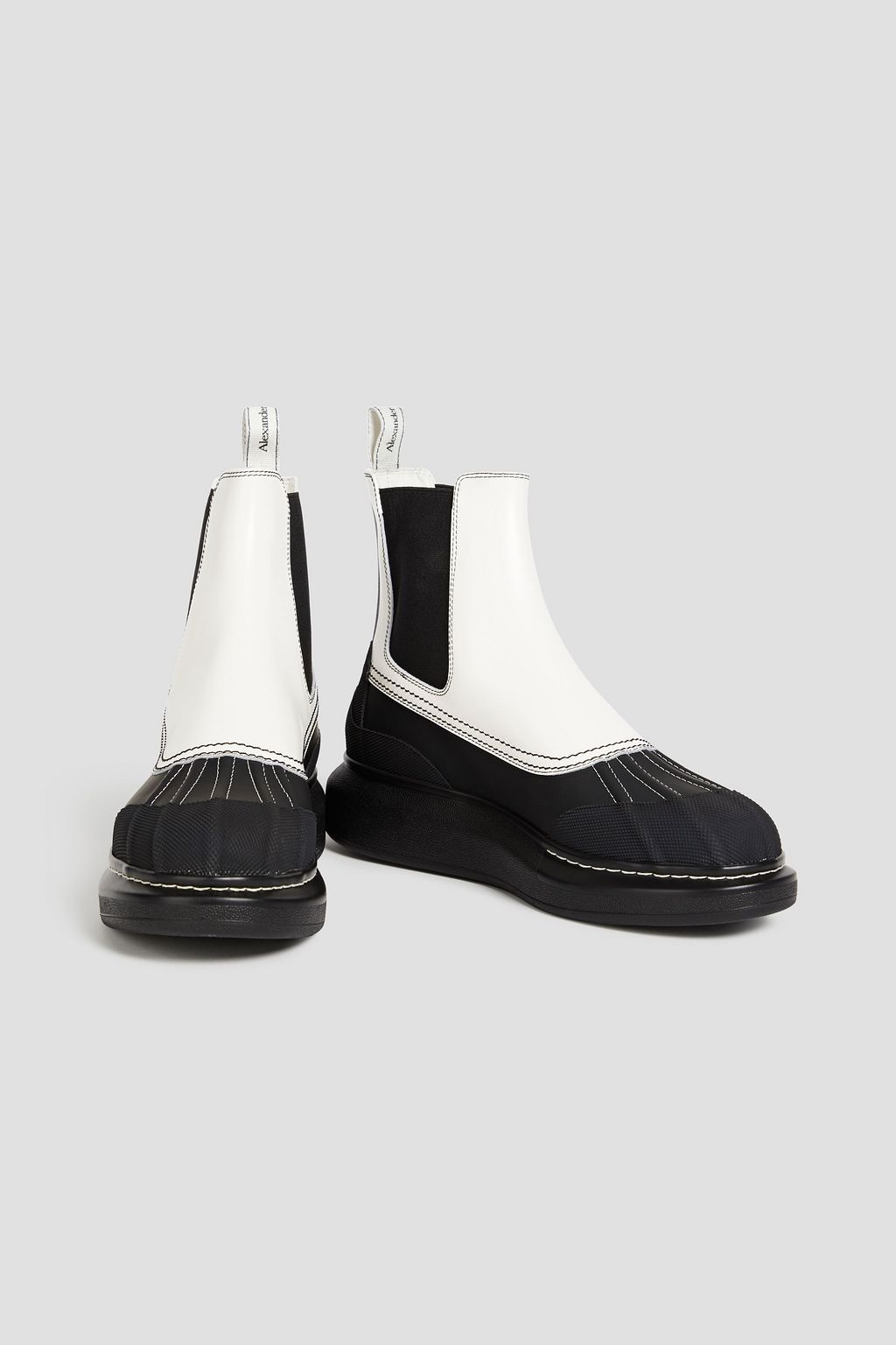MCQUEEN Hybrid two-tone leather Chelsea boots