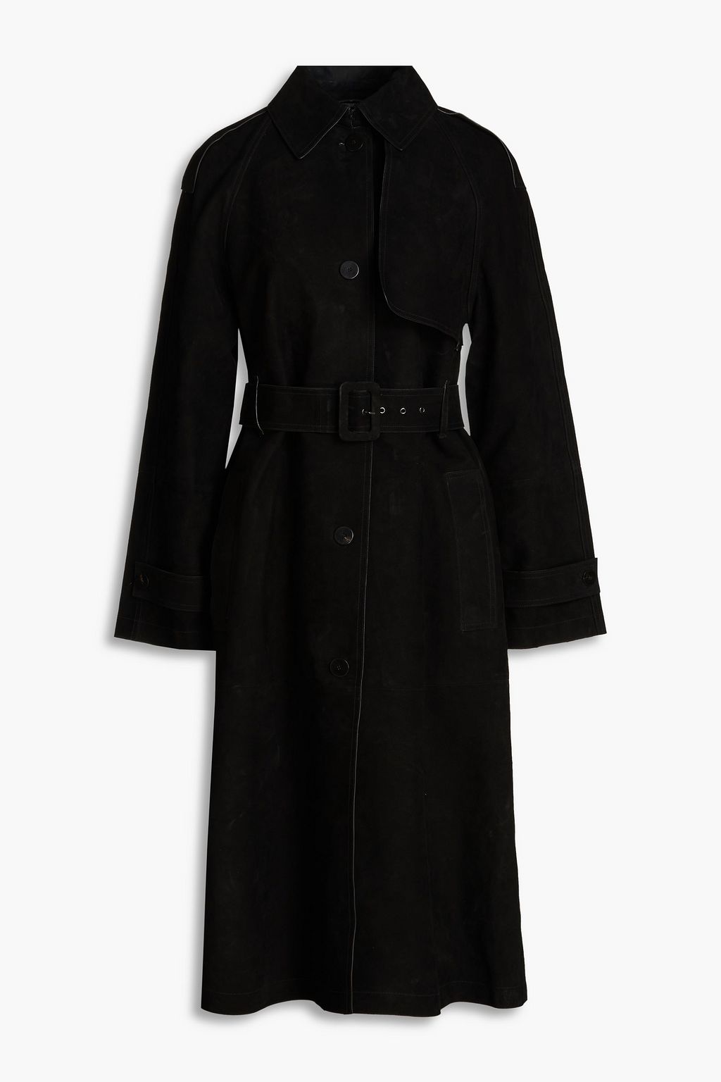 THEORY Belted suede trench coat | THE OUTNET