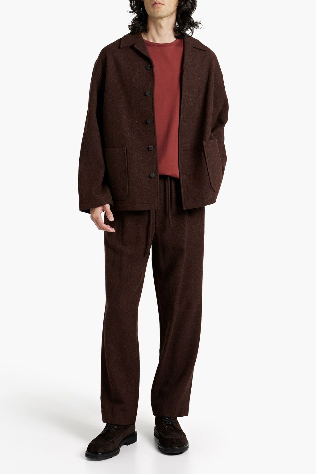 LE 17 SEPTEMBRE Wool-flannel drawstring pants