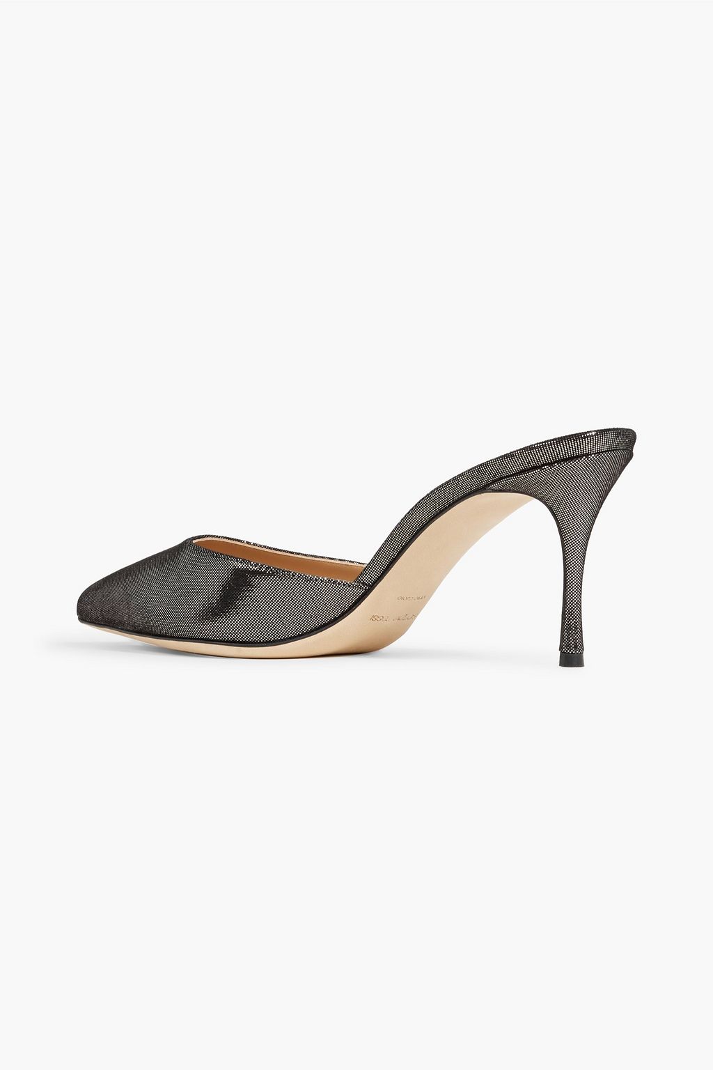 SERGIO ROSSI Metallic suede mules