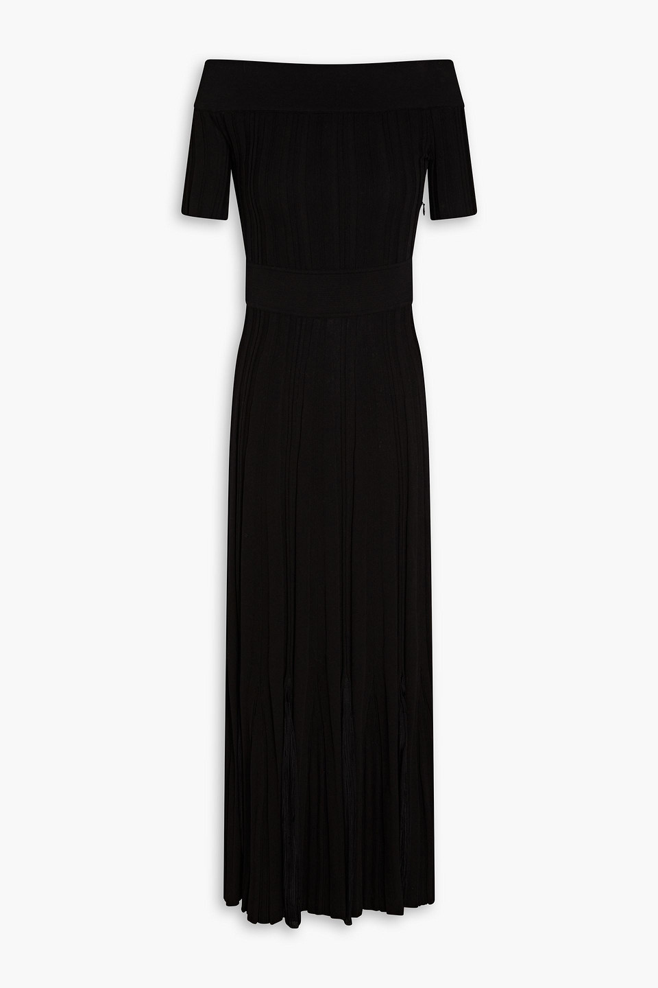 Alexander Mcqueen Off-the-shoulder Ribbed Cotton Midi Dress In Animal Print