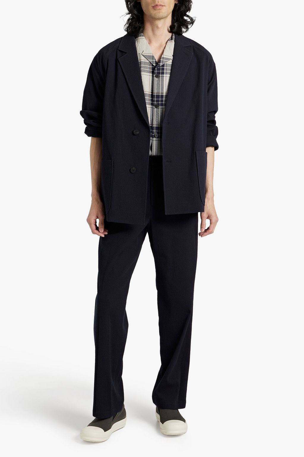 LE 17 SEPTEMBRE Cotton-blend seersucker blazer