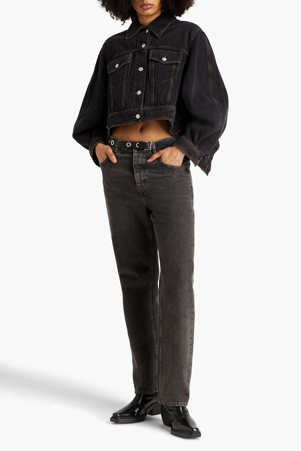 MCQUEEN Cropped denim jacket