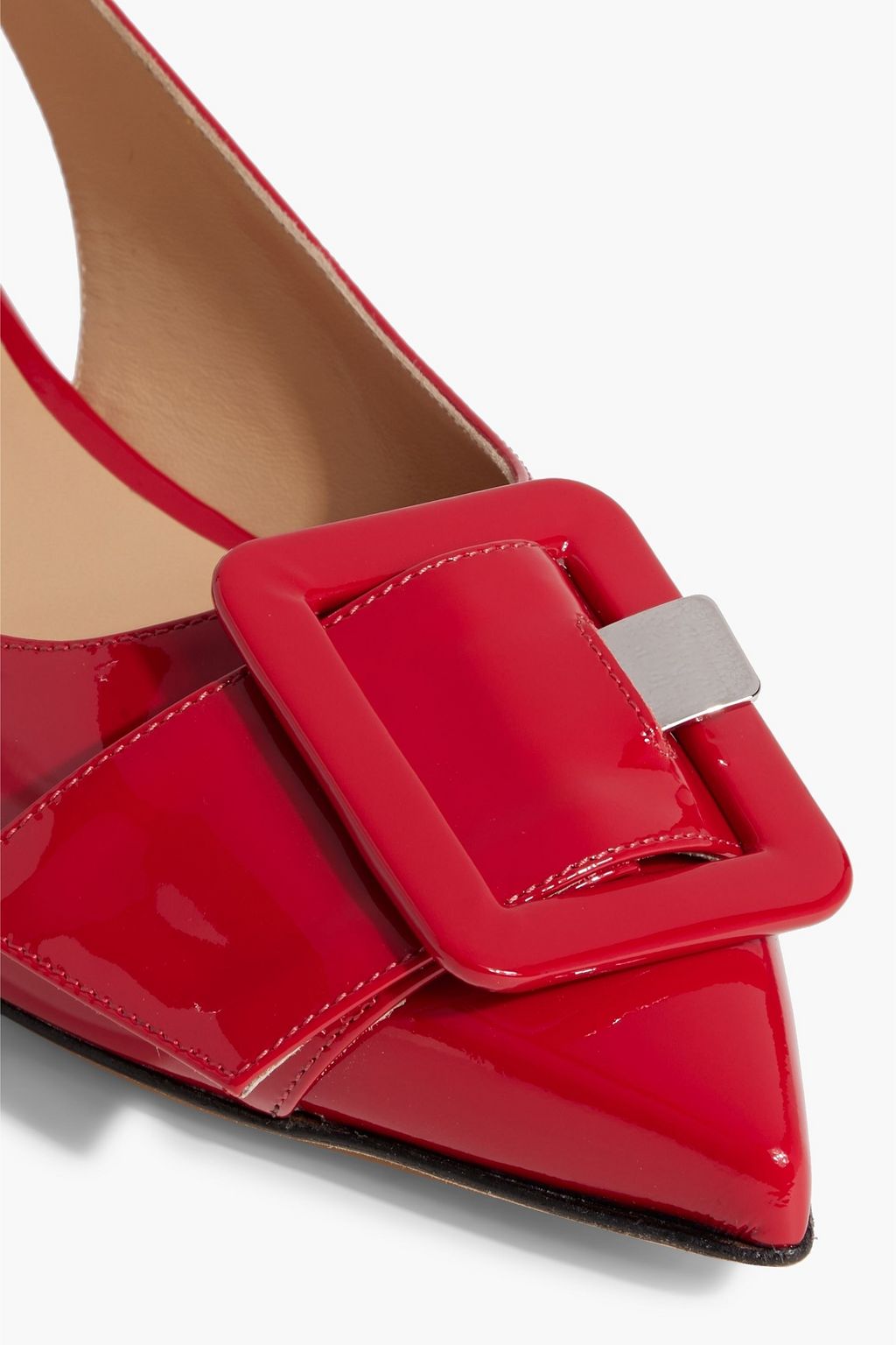 SERGIO ROSSI SR Milano Mia 010 patent-leather slingback point-toe flats