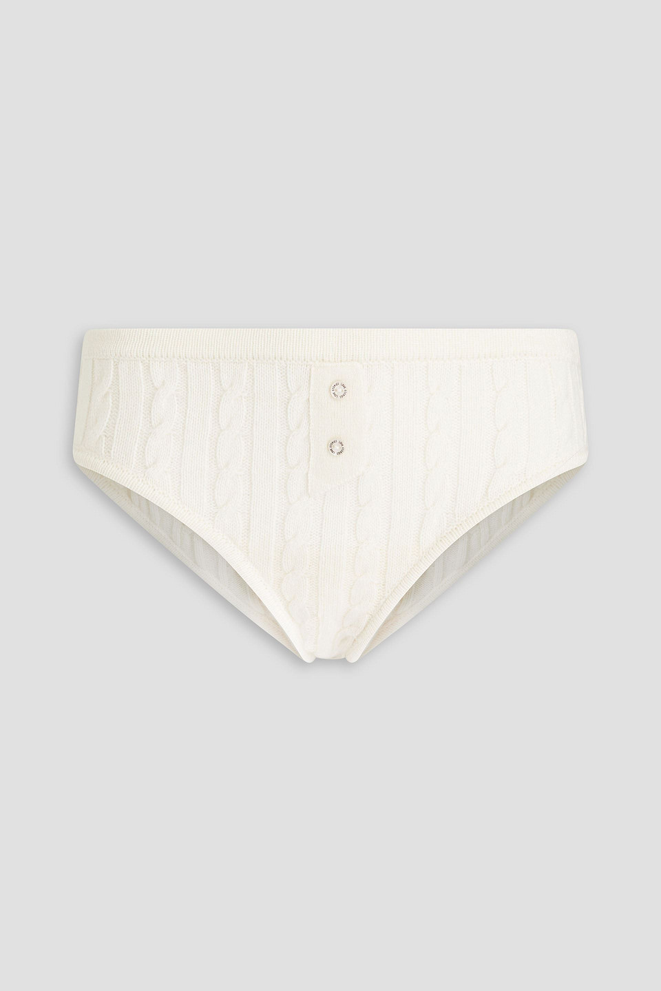 Truman cable-knit merino wool and cashmere-blend briefs
