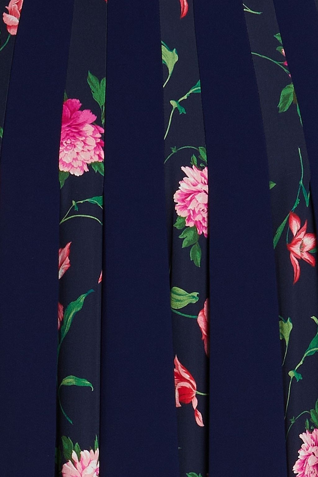 CAROLINA HERRERA ジョーゼット ミディスカート タック入り フローラルプリント