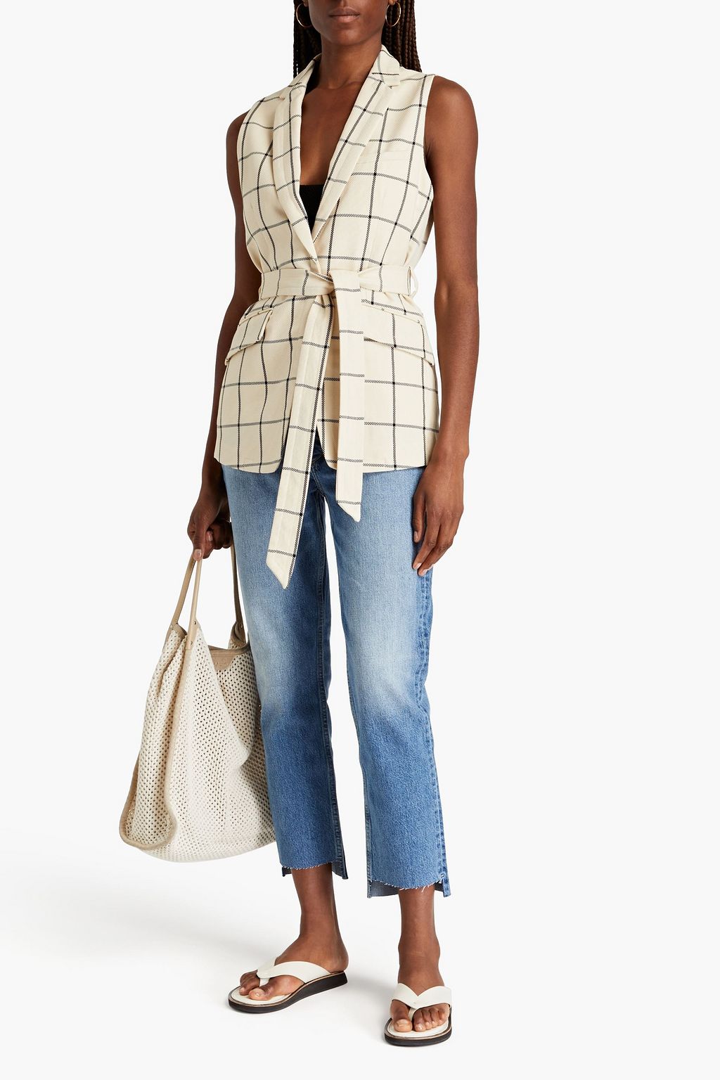 RAG & BONE Margot Weste aus Tweed aus einer Baumwollmischung mit Karomuster