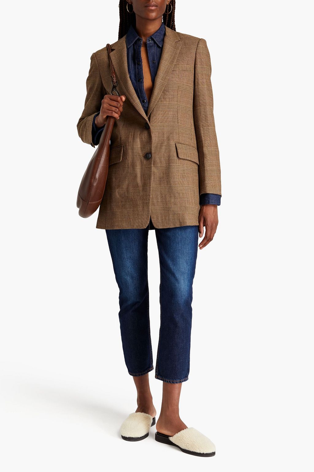 RAG & BONE Marisa Prince of Wales checked wool-blend tweed blazer