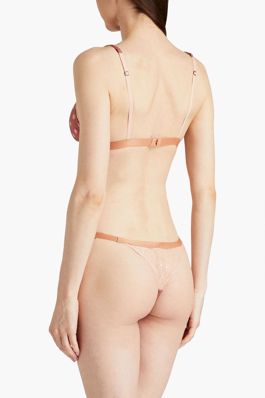 LOVE STORIES Roomservice satin and corded lace low-rise thong