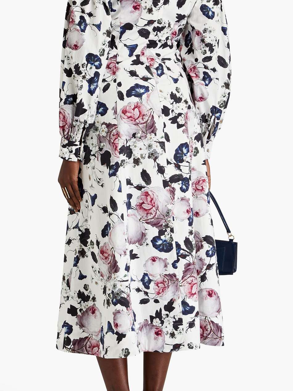 pollina off-the-shoulder floral-print cotton midi dress