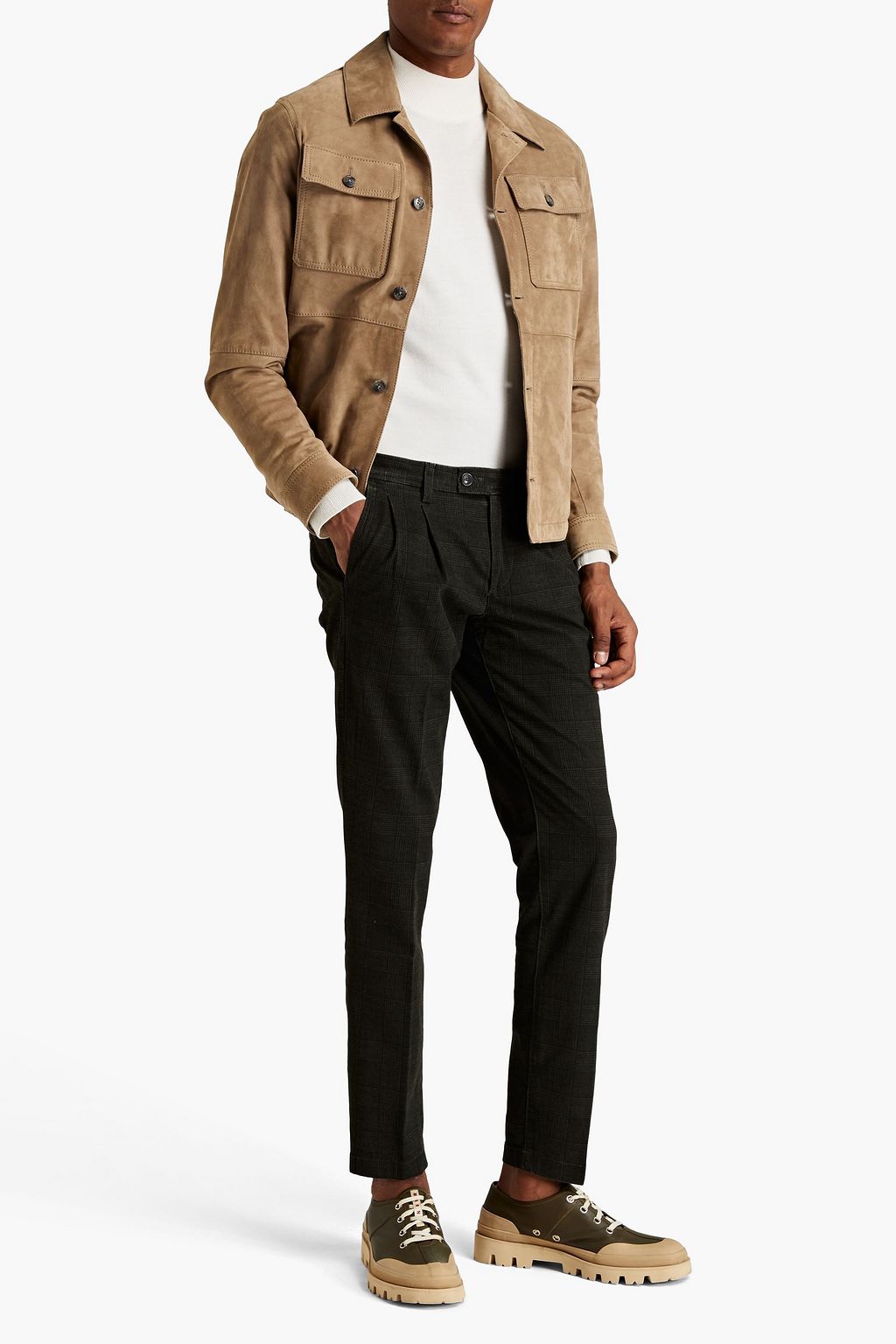 TOD'S Pleated checked denim jeans