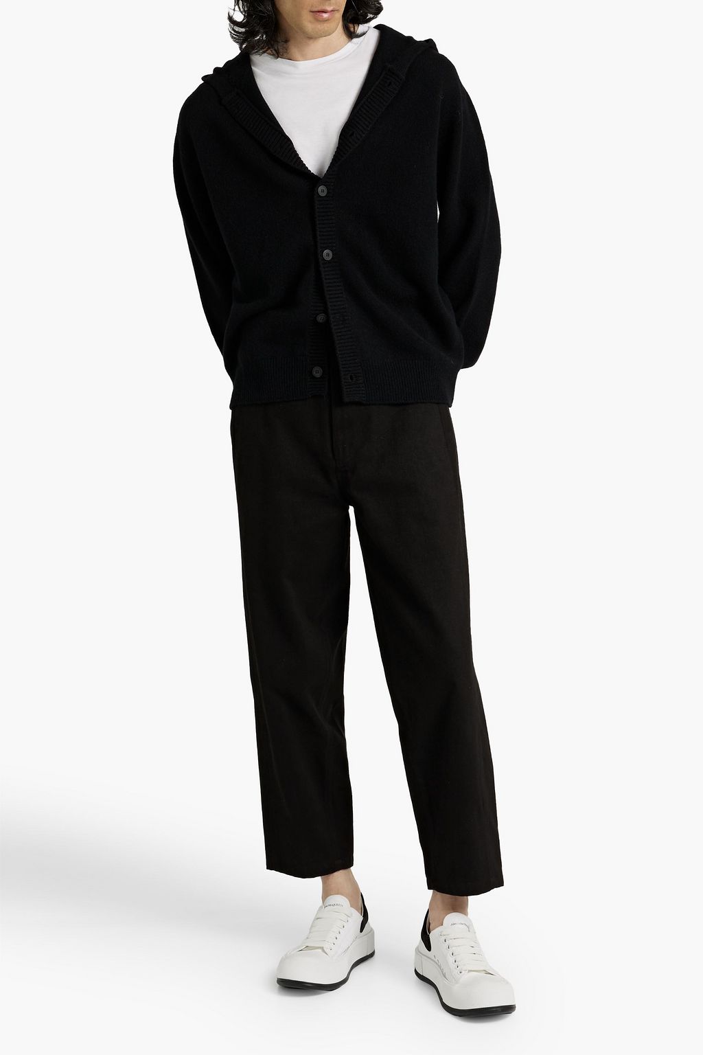 LE 17 SEPTEMBRE Wool and cashmere-blend hooded cardigan