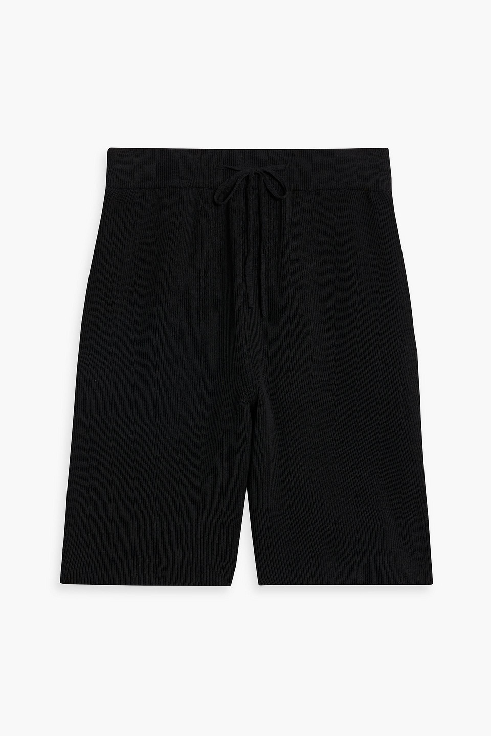 Le 17 Septembre Ribbed Cotton-blend Shorts In Black