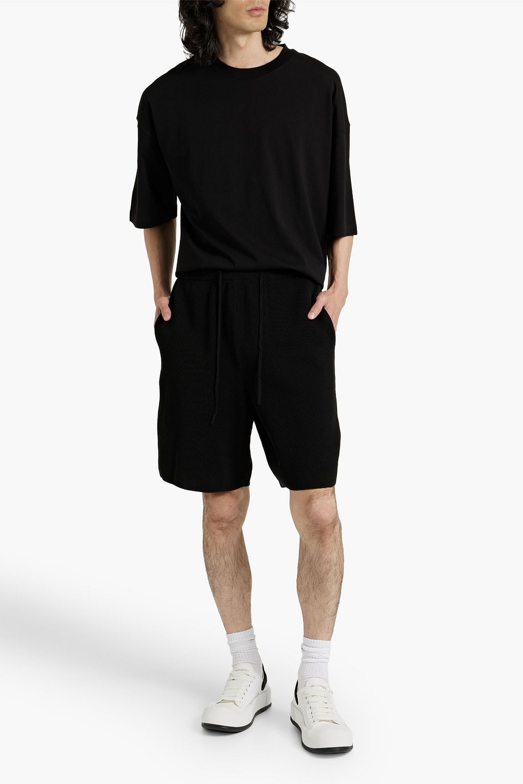 LE 17 SEPTEMBRE Ribbed cotton-blend shorts