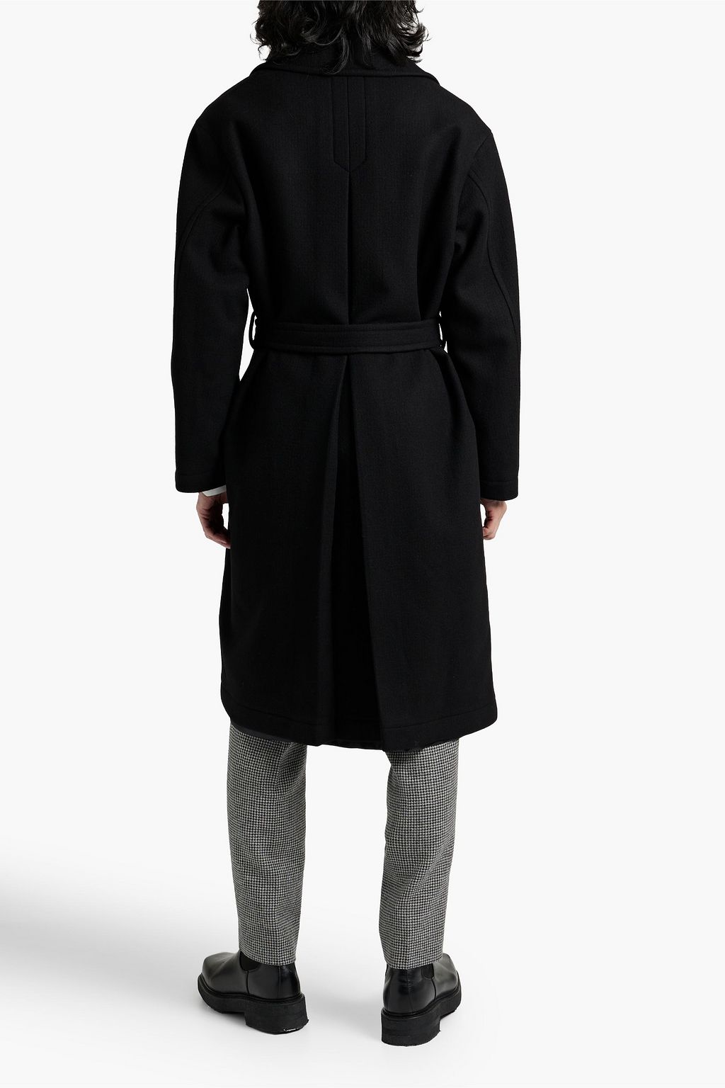 LE 17 SEPTEMBRE Belted wool-blend felt hooded coat